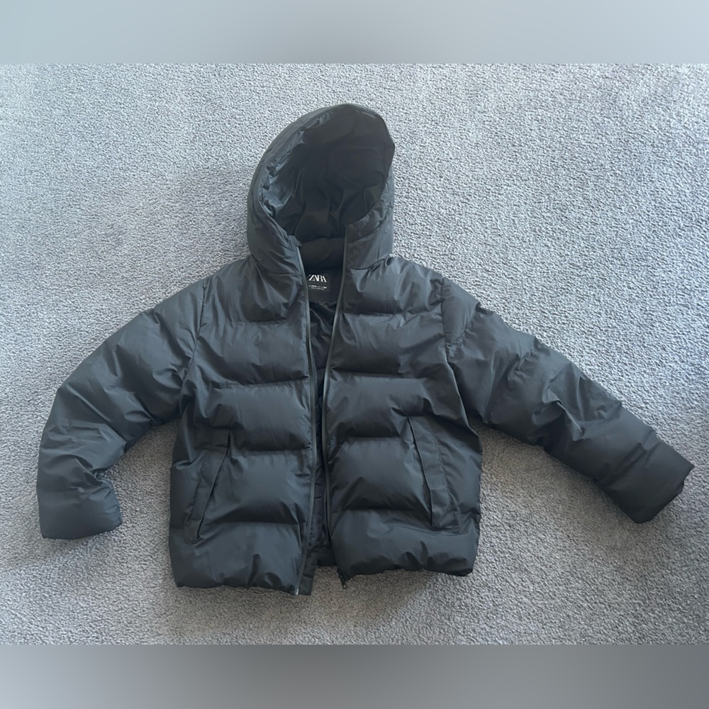 Zara Black Hooded Puffer Jacket for Kids